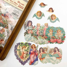 Angels and Flowers Loose Valentine Paper Scrap Pack